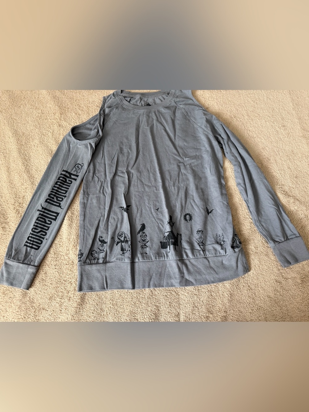 Disney Gray Haunted Mansion Cold Shoulder Top